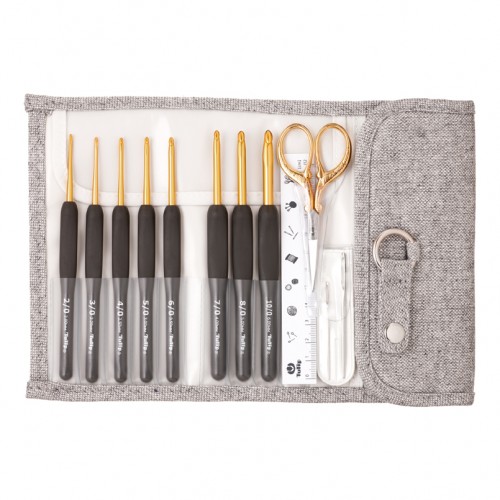 tulip etimo softgrip golden crochet hook 2 - 6.5 mm