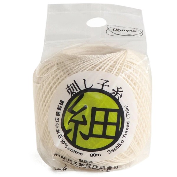 sashiko olympus fine thread 80m more colors - 3 ply - 202 ecru